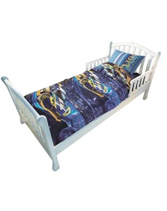 Комплект постельного белья для подростковой кровати Неон 2 предмета темно синий Nuovita