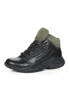 Черные ботинки из кожи на шнурках на подкладке из экошерсти Nexpero
