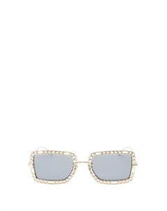 Золотистые солнцезащитные очки с цепочкой Gucci