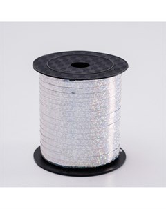 Лента упаковочная голография серебро 5 мм х 225 м Nobrand