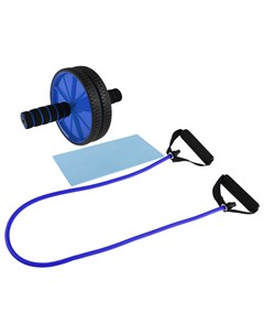 Набор для фитнеса ролик для пресса эспандер цвет синий Onlitop