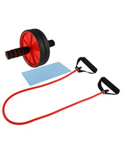Набор для фитнеса ролик для пресса эспандер цвет красный Onlitop