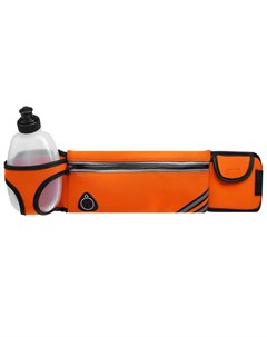 Сумка спортивная на пояс 45х9 см с бутылкой 15х8х3 см 2 кармана цвет оранжевый Onlitop