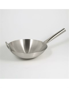 Сковорода wok из нержавеющей стали chief 7 л d 38 см с ручкой Nobrand