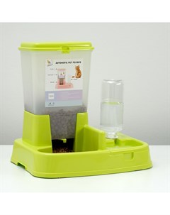 Комплекс контейнер для корма 1 5 кг съемная миска и поилка зеленый Nobrand