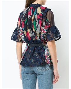 Sacai блузка с цветочным принтом и поясом Sacai