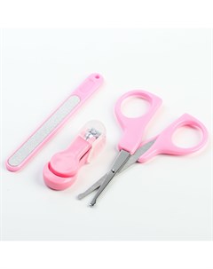 Детский маникюрный набор 3 предмета ножницы пилка книпсер от 0 мес цвет розовый Крошка я