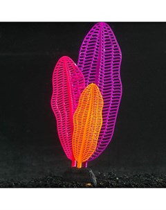 Растение силиконовое аквариумное светящееся в темноте 6 х 19 см цветное Nobrand