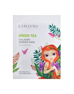 Маска для лица тканевая с зеленым чаем Green tea collagen essence mask Limoni