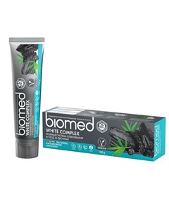 Паста зубная WHITE COMPLEX Три вида угля отбеливающая 100 г Biomed