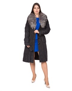 Женское пальто из текстиля с воротником отделка лиса Мосмеха