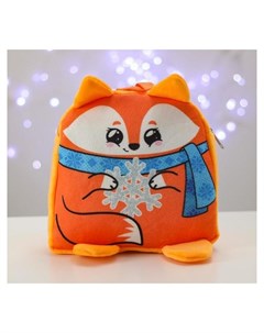 Рюкзак детский новогодний Лиса со снежинкой 24х24 см Nnb
