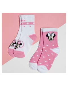 Набор носков Minnie минни маус розовый белый 14 16 см Disney