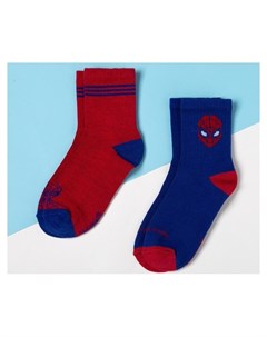 Набор носков Человек паук 2 пары красный синий 16 18 см Marvel comics