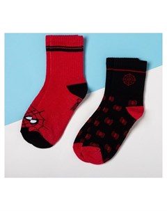 Набор носков Человек паук 2 пары красный чёрный 18 20 см Marvel comics