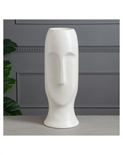Ваза керамика напольная Лицо белая матовая 42 см Керамика ручной работы