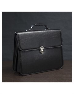 Сумка портфель мужская на молнии 2 отдела цвет чёрный Алекс