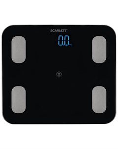 Весы напольные диагностические Sc bs33ed46 электронные вес до 150 кг Bluetooth черные Scarlett