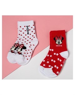Набор носков Minnie минни маус 2 пары красный белый 14 16 см Disney