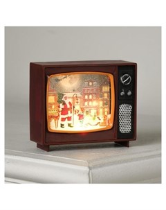 Фигура светодиодная Телевизор вишневый новый год 4х10х8 см от бат 3хlr44 т белый Luazon home