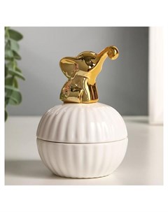 Шкатулка керамика Золотой слонёнок 11 3х8х8 см Nnb