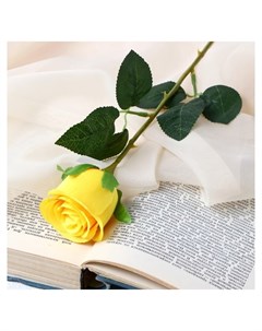 Цветок искусственный Бутончик розы 5х50 см жёлтый Nnb