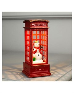 Фигура свет Снеговик в телефонной будке 12 5х5 3х5 3 см 1 Led 3хag13 т белый Luazon home