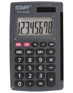 Калькулятор карманный Stf 6248 104х63 мм 8 разрядов двойное питание Staff