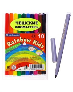 Фломастеры 10 цветов Rainbow Kids Centropen