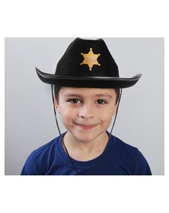 Ковбойская детская шляпа Главный шериф р р 52 54 цвет чёрный Страна карнавалия