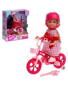 Кукла малышка Lyna на велопрогулке с велосипедом и аксессуарами Nnb