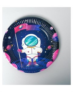Тарелка бумажная Космонавт набор 6 шт Страна карнавалия