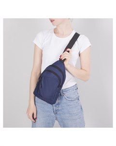 Сумка рюкзак на одной лямке 2 отдела на молнии наружный карман цвет синий Зфтс