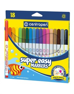 Фломастеры Super Easy 18 цветов Centropen