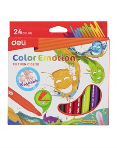 Фломастеры Color Emotion вентилируемый 24 цвета Deli