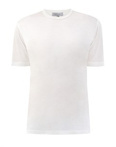 Лаконичная белая футболка из хлопка джерси Cortigiani