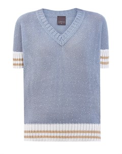 Пуловер из хлопковой пряжи с мерцающими пайетками Lorena antoniazzi