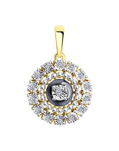 Подвеска из комбинированного золота с бриллиантами Sokolov diamonds