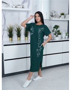 Платье трикотажное Маррокеш зеленое Инсантрик