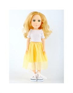 Кукла МИРА желтая юбка белая футболка Trinity dolls