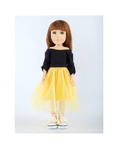 Кукла АНИКО желтая юбка черная футболка Trinity dolls