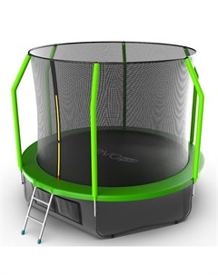 Батут с внутренней сеткой и лестницей Cosmo 10ft нижняя сеть зеленый Evo jump