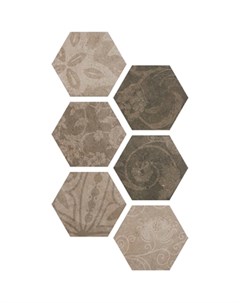 Плитка Atlas Hexagon Patchword Cold 22x25 см Argenta ceramica