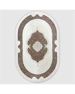 Ковер Kqsem овальный бело коричневый 80x150 см Sofia rugs