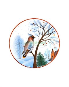 Тарелка декоративная Зимующие птицы Январский свиристель 8080353001 Ифз