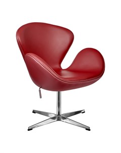 Кресло swan chair красный натуральная кожа красный 62x96x61 см Bradexhome