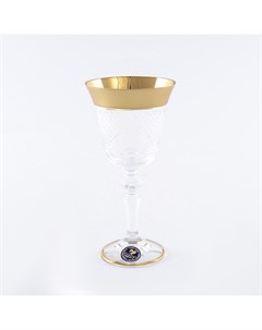 Набор бокалов для вина фелиция 6 шт золотой Crystal heart