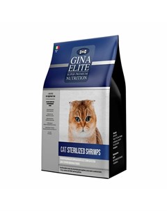Elit Cat Sterilised полнорационный сухой корм для стерилизованных кошек с креветками и птицей 8 кг Gina