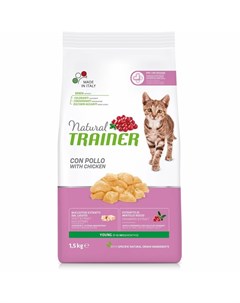 Сухой корм Natural Cat Young для котят от 7 до 12 месяцев с курицей 1 5 кг Trainer