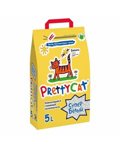PrettyCat наполнитель комкующийся для кошачьих туалетов супер белый с ароматом ванили 5 л Prettycat